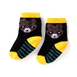 Cute Walk by Babyhug Ankle Length Antibacterial Socks with Stripes & Animal Design Pack of 3 - Teal Blue