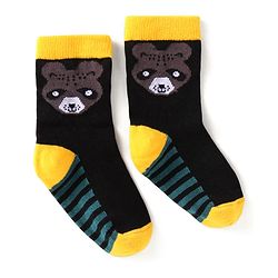 Cute Walk by Babyhug Ankle Length Antibacterial Socks with Stripes & Animal Design Pack of 3 - Teal Blue