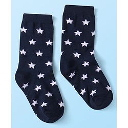 Cutewalk By Babyhug Cotton Knit Anti-Bacterial Ankle Length Stripe & Star Design Socks Pack of 3 - Black & White