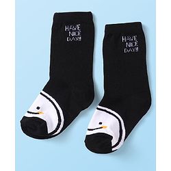 Cutewalk By Babyhug Cotton Knit Anti-Bacterial Ankle Length Stripe & Star Design Socks Pack of 3 - Black & White