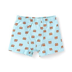 Babyhug 100% Cotton Knit Solid Striped & Bear Printed  Trunks Pack of 5 - Light Blue Navy & Yellow