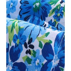 Babyhug Rayon Woven Half Puffed Sleeves Floral Printed Frock Peter Pan Collar & Bloomer - Blue