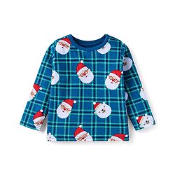 Babyhug Cotton Knit Full Sleeves Santa Claus Printed Night Suit - Royal Blue