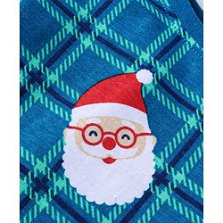 Babyhug Cotton Knit Full Sleeves Santa Claus Printed Night Suit - Royal Blue