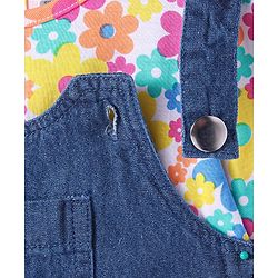 Babyhug Sleeveless Frock With Inner Tee Frocks and Dresses Female Blue age 18-24m