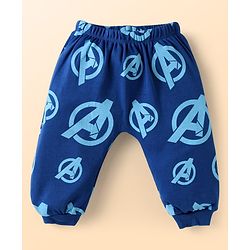 Babyhug Marvel Interlock Knit Full Length Diaper Leggings with Avengers Print Pack of 3 - Red Navy Blue & White