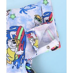 Babyhug Disney Single Jersey Knit Dungaree and Half Sleeves T-Shirt Set Mickey Mouse Graphics - White
