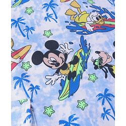 Babyhug Disney Single Jersey Knit Dungaree and Half Sleeves T-Shirt Set Mickey Mouse Graphics - White