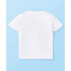 Babyhug Disney Single Jersey Knit Dungaree and Half Sleeves T-Shirt Set Mickey Mouse Graphics - White