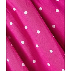Babyhug Cotton Woven Half Puffed Sleeves Frock With Polka Dot Print & Bow Applique - Dark Pink