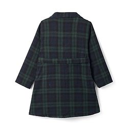Babyhug Cotton Woven Full Sleeves Checkered Winter Frock with Sleeveless Inner T-Shirt - Dark Green