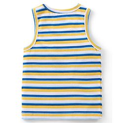 Babyhug 100% Cotton Sleeveless Sandos With Teddy Bear & Star Print Pack Of 5 - Blue & Yellow