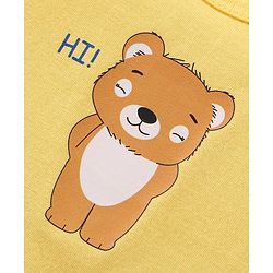 Babyhug 100% Cotton Sleeveless Sandos With Teddy Bear & Star Print Pack Of 5 - Blue & Yellow