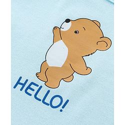 Babyhug 100% Cotton Sleeveless Sandos With Teddy Bear & Star Print Pack Of 5 - Blue & Yellow