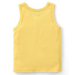 Babyhug 100% Cotton Sleeveless Sandos With Teddy Bear & Star Print Pack Of 5 - Blue & Yellow