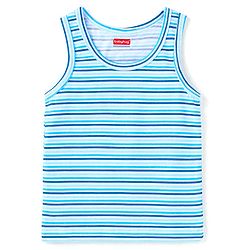Babyhug 100% Cotton Knit Sleeveless Sando with Stripes Panda & Star Print Pack of 5 - Blue Green & Yellow