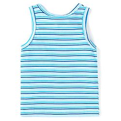 Babyhug 100% Cotton Knit Sleeveless Sando with Stripes Panda & Star Print Pack of 5 - Blue Green & Yellow