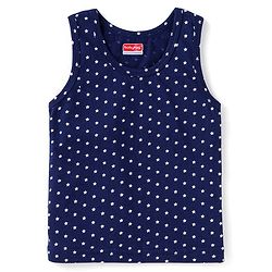 Babyhug 100% Cotton Knit Sleeveless Sando with Stripes Panda & Star Print Pack of 5 - Blue Green & Yellow