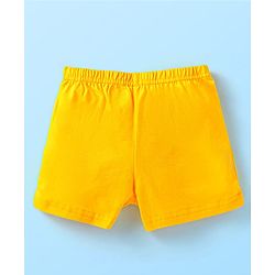 Babyhug 100% Cotton Sleeveless Bunny Printed Sando & Shorts Set - Yellow & White