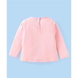 Babyhug Disney Single Jersey Knit Full Sleeves Night Suit with Disney Princess Print - Pink