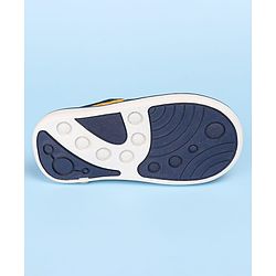 Cute Walk by Babyhug Velcro Closure Sandals with Dino Applique - Navy Blue