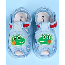Cute Walk by Babyhug Velcro Closure Sandals with Dino Applique - Light Blue