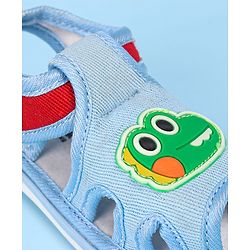 Cute Walk by Babyhug Velcro Closure Sandals with Dino Applique - Light Blue