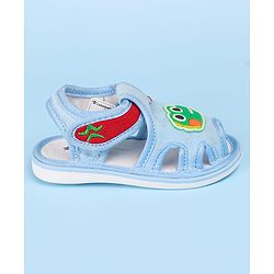 Cute Walk by Babyhug Velcro Closure Sandals with Dino Applique - Light Blue