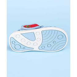 Cute Walk by Babyhug Velcro Closure Sandals with Dino Applique - Light Blue