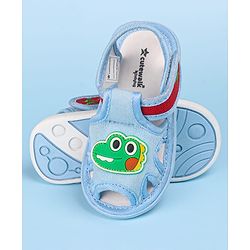 Cute Walk by Babyhug Velcro Closure Sandals with Dino Applique - Light Blue