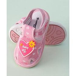Cute Walk by Babyhug Sandals with Heart Applique & Velcro Closure - Pink