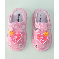 Cute Walk by Babyhug Sandals with Heart Applique & Velcro Closure - Pink