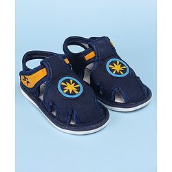 Cute Walk by Babyhug Sandals with Patch Detailing & Velcro Closure - Navy Blue