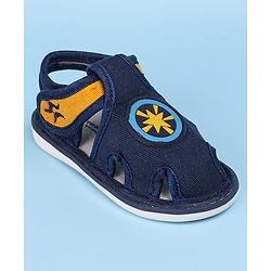 Cute Walk by Babyhug Sandals with Patch Detailing & Velcro Closure - Navy Blue