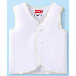 Babyhug 100% Cotton Woven Solid Color Jhablas Pack of 5 - White