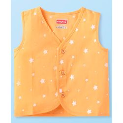 Babyhug 100% Cotton Woven Sleeveless Jhablas with Stripes & Vehicle Print Pack of 3 - Orange & White