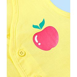 Babyhug 100% Cotton Woven Sleeveless Polka Dots & Apple Printed Front Open Jhablas Pack of 3 - White Yellow & Pink