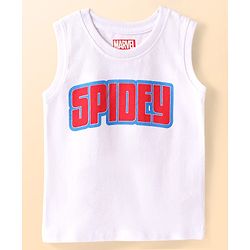 Babyhug Marvel Single Jersey Knit Full Sleeves Shirt With Spiderman Graphcis & Inner Sleeveless T-Shirt - Light Blue & White