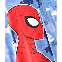 Babyhug Marvel Single Jersey Knit Full Sleeves Shirt With Spiderman Graphcis & Inner Sleeveless T-Shirt - Light Blue & White