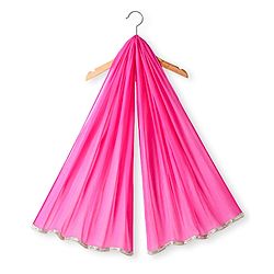 Babyhug Woven Frill Sleeves Brocade Choli Lehenga & Dupatta Set with Tassle Detailing - Dark Pink