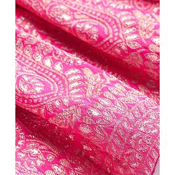 Babyhug Woven Frill Sleeves Brocade Choli Lehenga & Dupatta Set with Tassle Detailing - Dark Pink