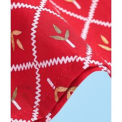 Babyhug Cotton Woven Full Sleeves Foil Printed Kurta Dhoti Set - Red