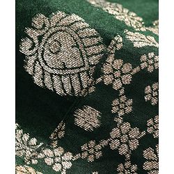 Babyhug Woven Three Fourth Sleeves Brocade Kurti Gharara & Dupatta Set with Lace Detailing - Dark Green