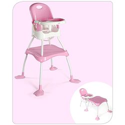 Babyhug Urban 4 in 1 High Chair With 3 Point Safety Harness And Anti-Slip Base - Pink