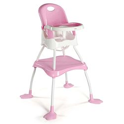 Babyhug Urban 4 in 1 High Chair With 3 Point Safety Harness And Anti-Slip Base - Pink