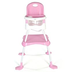 Babyhug Urban 4 in 1 High Chair With 3 Point Safety Harness And Anti-Slip Base - Pink