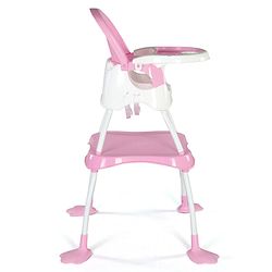 Babyhug Urban 4 in 1 High Chair With 3 Point Safety Harness And Anti-Slip Base - Pink