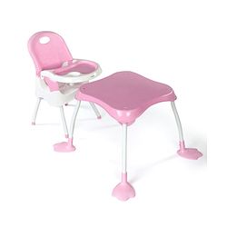 Babyhug Urban 4 in 1 High Chair With 3 Point Safety Harness And Anti-Slip Base - Pink