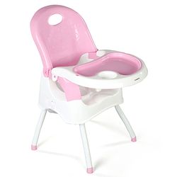 Babyhug Urban 4 in 1 High Chair With 3 Point Safety Harness And Anti-Slip Base - Pink