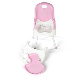 Babyhug Urban 4 in 1 High Chair With 3 Point Safety Harness And Anti-Slip Base - Pink